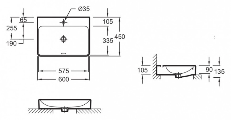 Раковина Jacob Delafon Vox 60 EVD112-00
