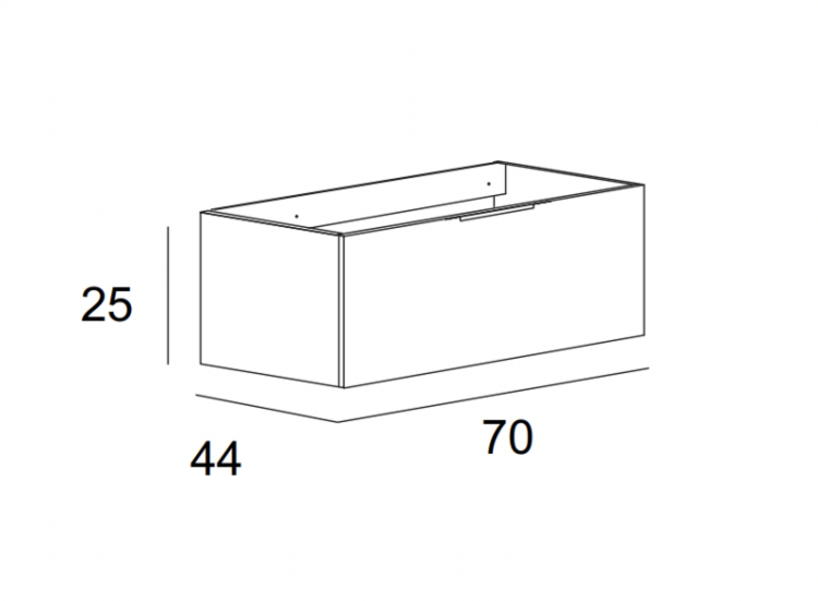 Тумба подвесная под раковину с выдвижным ящиком и внутренним ящиком Cezares 55400