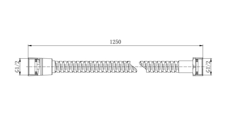 Шланг для душа 125см Aquatek, матовый черный AQ2100MB