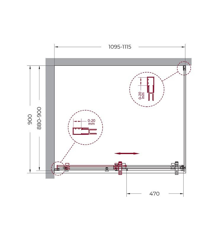 Душевой уголок BELBAGNO MARINO-AH-1 Cezares MARINO-AH-1-120/90-C-Cr