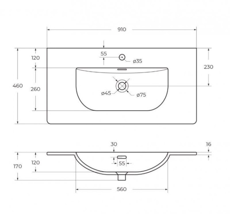 Керамическая раковина BelBagno BB-8099-80
