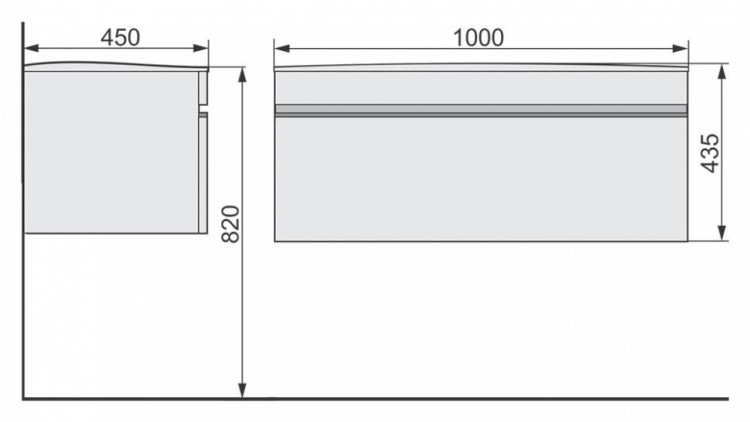Тумба под раковину Raval Hotte 100 подвесная