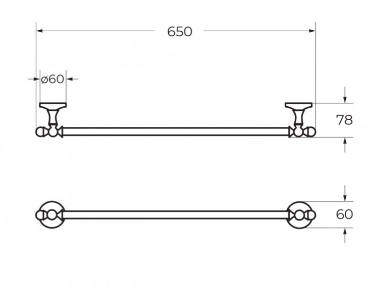 Полотенцедержатель подвесной 65 см ART&MAX AM-E-2624Q