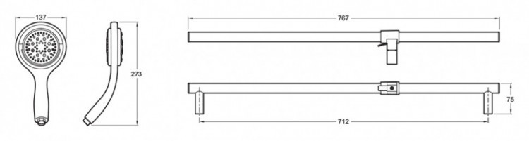 Душевой гарнитур Jacob Delafon Flipside E15865-CP