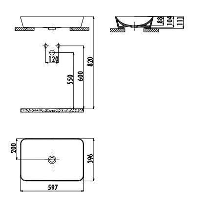 CREAVIT Раковина UL060 мебельная (40*60 см)