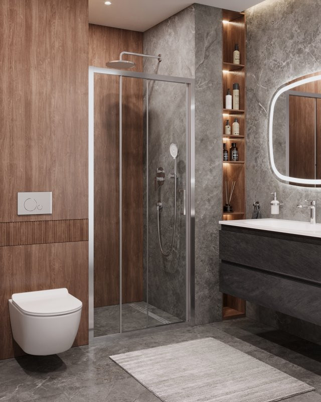 Душевая дверь в нишу MOLVENO-BF-3 Cezares MOLVENO-BF-3-120-C-Cr-IV