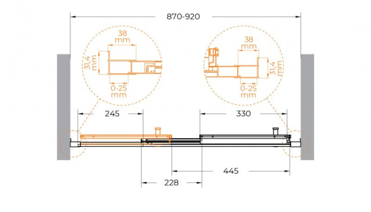 Душевая дверь в нишу MOLVENO-BF-3 Cezares MOLVENO-BF-3-120-C-Cr-IV