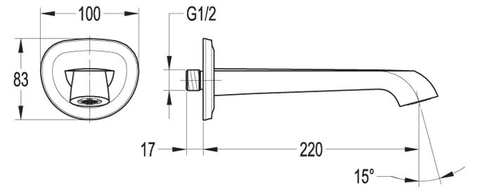Излив для ванны Cezares LIBERTY-F-SC-01