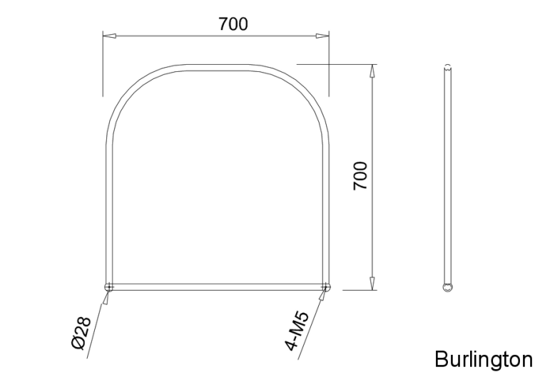 Зеркало с полукруглым верхом [A38 GOL]