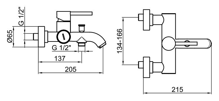Смеситель для ванны Webert Elio EL850102