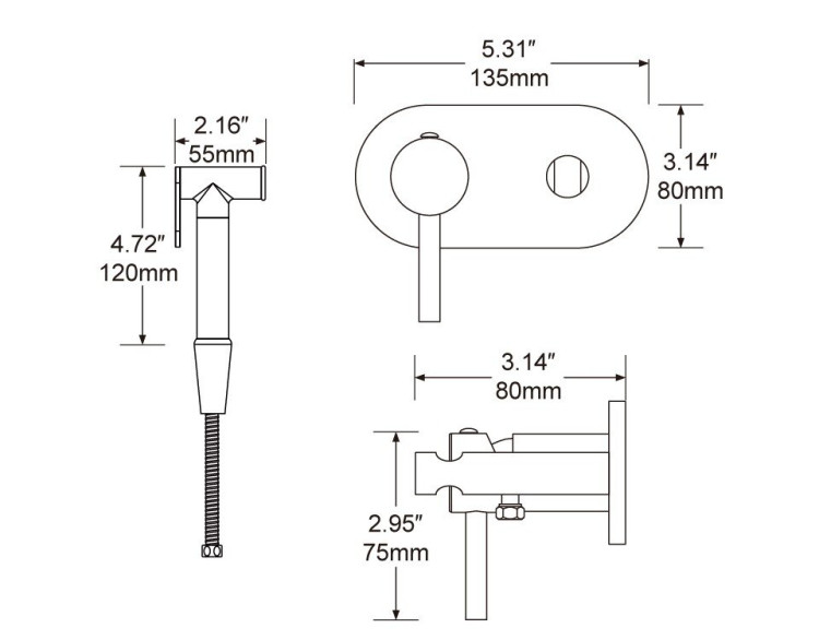 Гигиенический душ со смесителем Frap F7505
