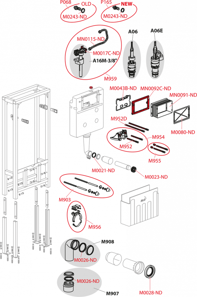 Скрытая система инсталляции для сухой установки (в пространство) – для людей с ограниченными физическими возможностями Alcadrain AM116/1300H Solomodul