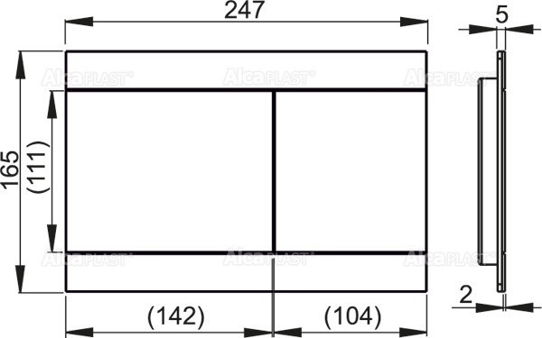 Кнопка управления для скрытых систем инсталляции, нержавеющая сталь-полумат Alcadrain Fun Inox