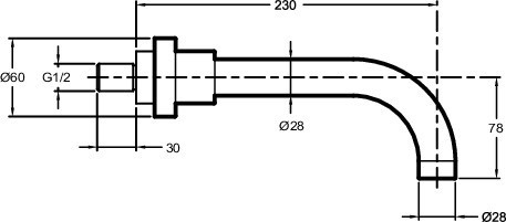 Настенный излив (соединение 1/2) Jacob Delafon ОБЩАЯ КАТЕГОРИЯ E75100-CP