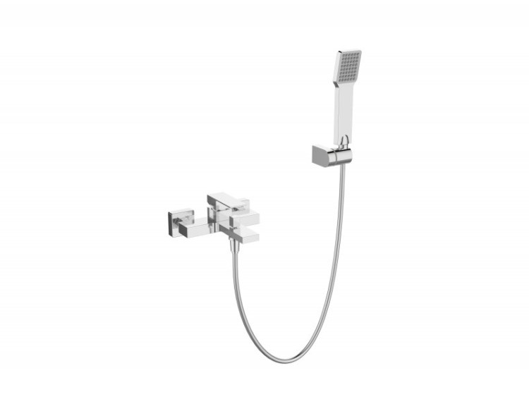 Смеситель для ванны и душа в комплекте с ручным душем, шлангом и держателем Cezares ROM-VASM-CRM