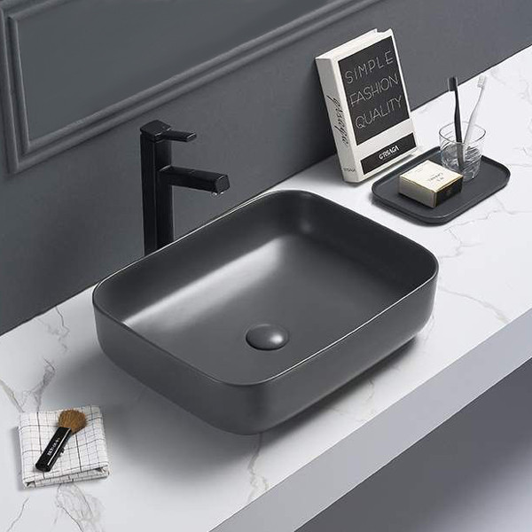 COMFORTY. Накладная раковина T-Y9378MDH графит матовая