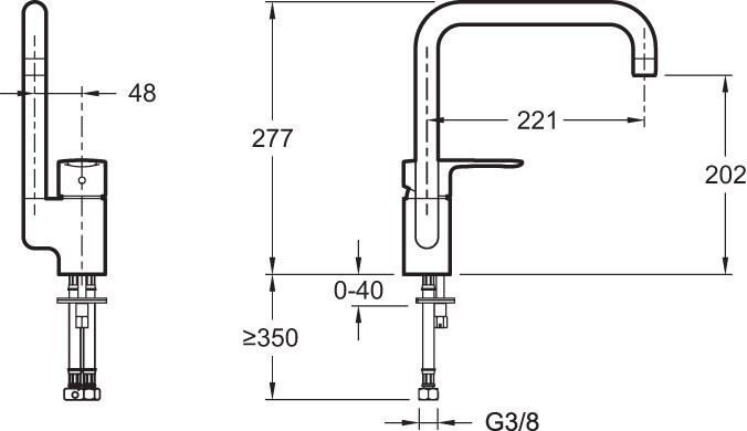 Смеситель для кухни Jacob Delafon July E98325-CP