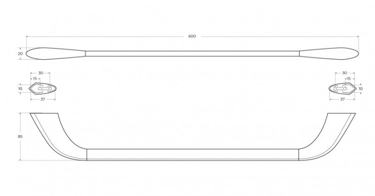Полотенцедержатель 60 см Cezares LINER-TH-60-01