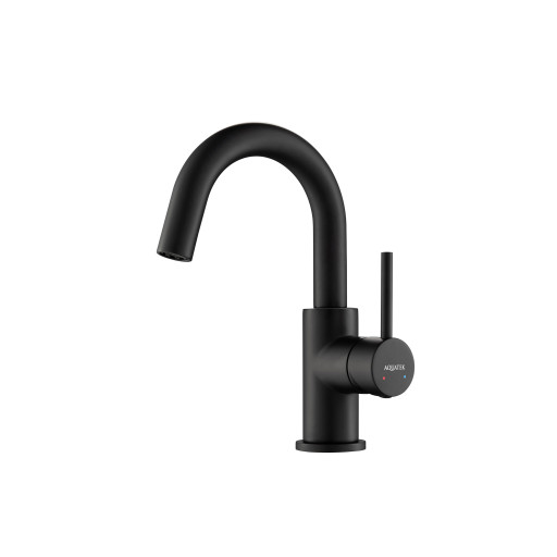 Смеситель для раковины, без донного клапана Aquatek, матовый черный AQ1307MB ЕВРОПА