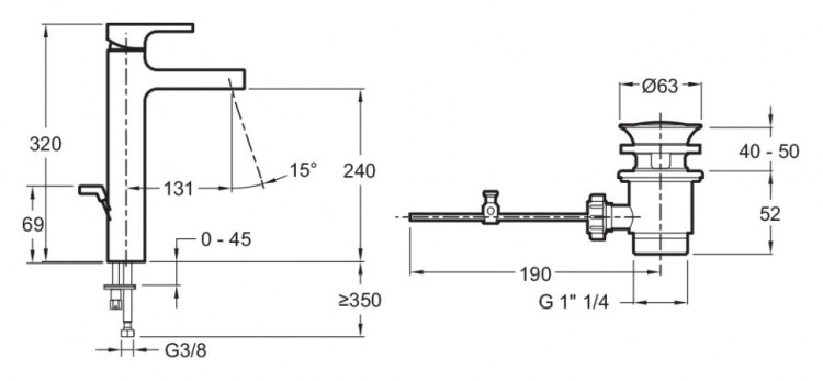 Смеситель для раковины Jacob Delafon Strayt E37329-CP