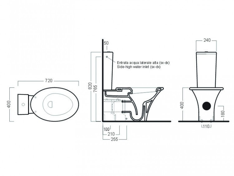 Унитаз компакт Hatria Sculture YXZ4