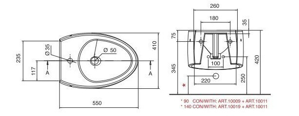 Биде подвесное Scarabeo Moai 8605