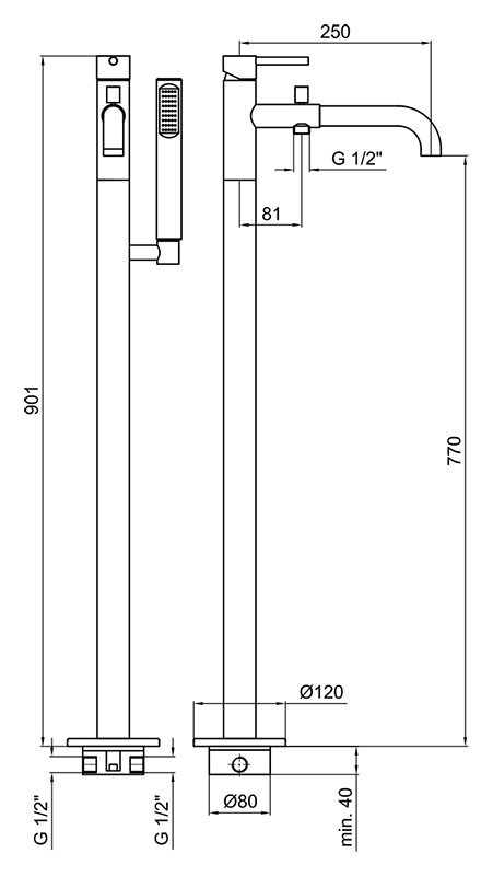 Смеситель для ванны Webert Elio EL851101
