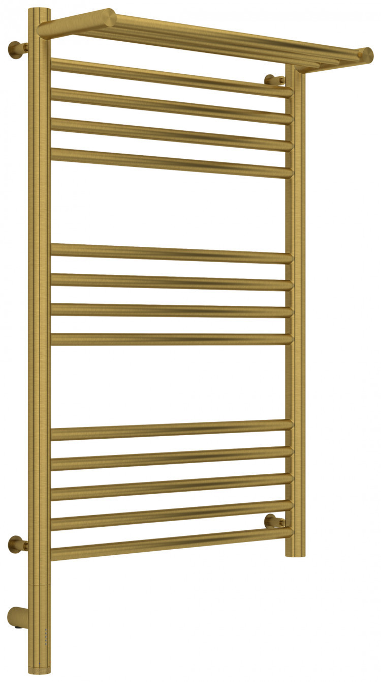 Полотенцесушитель электрический Сунержа Богема с полкой 3.0 800х500 / МЭМ левый Состаренная латунь