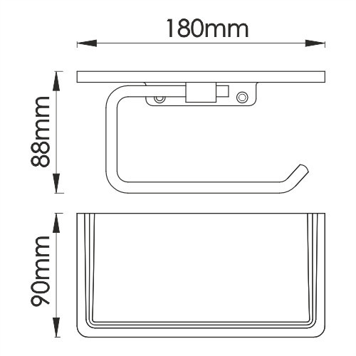 WasserKRAFT K-1325 Держатель туалетной бумаги с полочкой для телефона