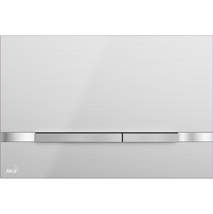 Кнопка управления для скрытых систем инсталляции, нержавеющая сталь-полумат/глянец Alcadrain Stripe Inox