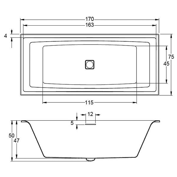 Акриловая ванна Riho Still Square 170x75