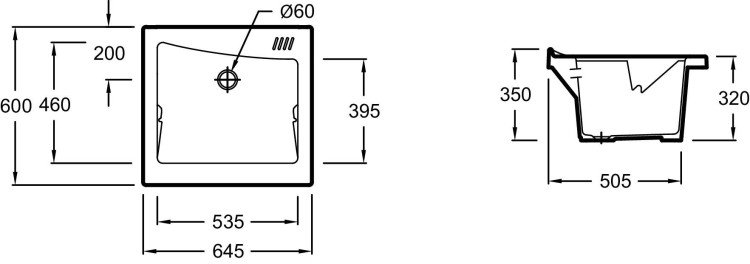 Корыто 64.5 х 60 см с одним отверстием для смесителя Jacob Delafon ОБЩАЯ КАТЕГОРИЯEN176-00