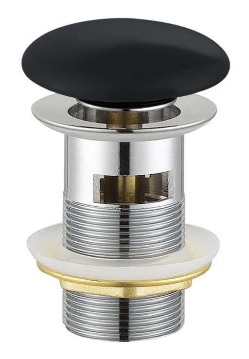 Донный клапан с системой Клик-клак с переливом Cezares CZR-SAT7-NERO