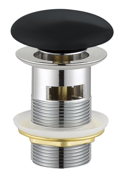 Донный клапан с системой Клик-клак с переливом Cezares CZR-SAT7-NERO