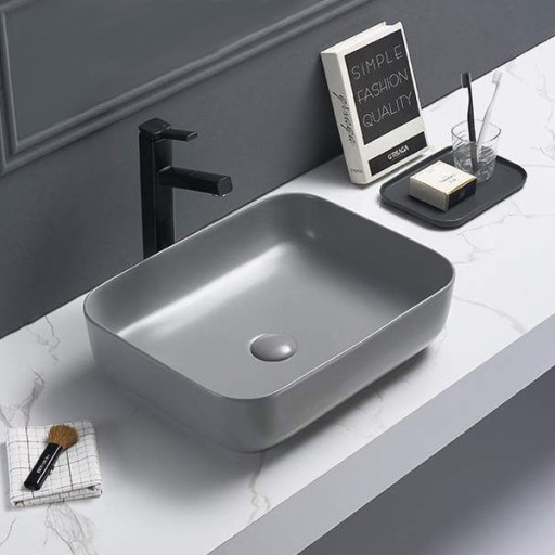 COMFORTY. Накладная раковина T-Y9378MH светло серая матовая