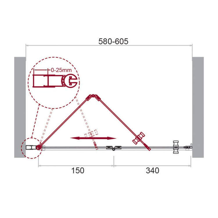 Душевая дверь BELBAGNO ALBANO-BS-12 BelBagno ALBANO-BS-12-60-C-Cr