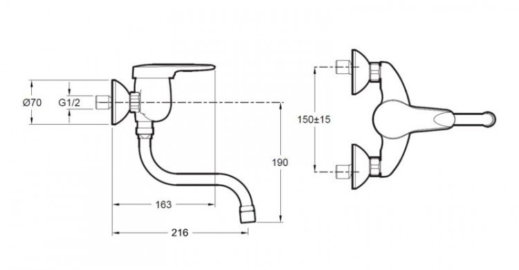 Смеситель для кухни Jacob Delafon Kandel E659RU-CP