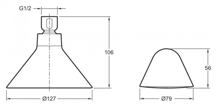 Верхний душ Jacob Delafon Moxie 9245D-CP с Bluetooth динамиком