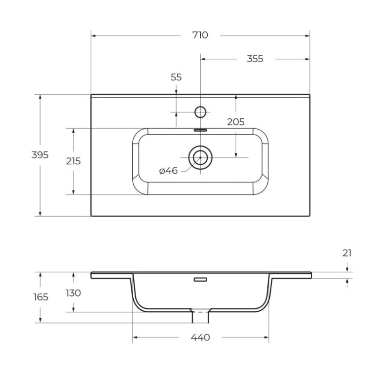 Керамическая раковина 810x400x170 мм BelBagno BB-8099-3-80