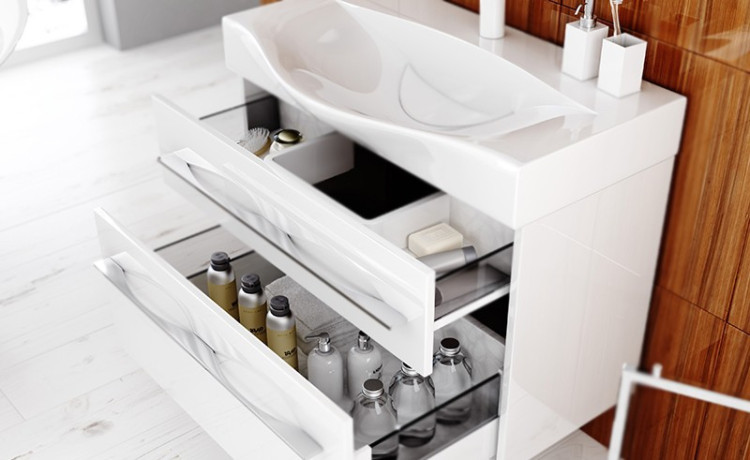 Тумба под раковину Aqwella Милан 100 2 ящика подвесная