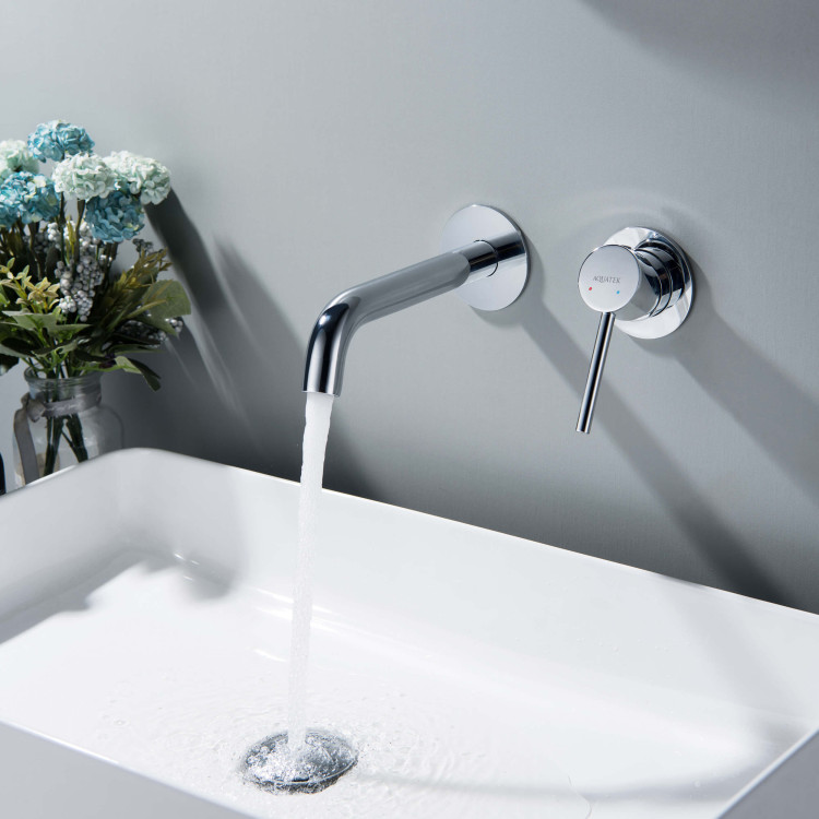 Смеситель для раковины настенный 2 отв. (внешняя и скрытая часть) Aquatek AQ1313CR ЕВРОПА