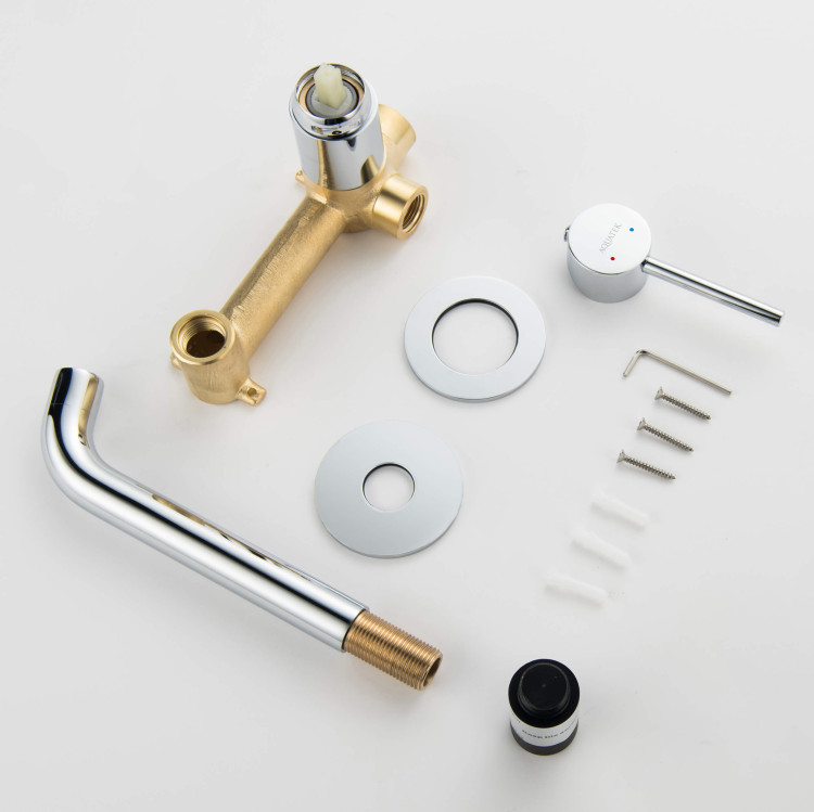 Смеситель для раковины настенный 2 отв. (внешняя и скрытая часть) Aquatek AQ1313CR ЕВРОПА