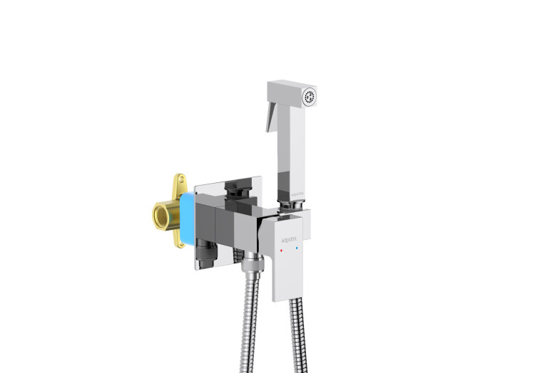 Комплект для гигиенического душа встроенный (смеситель + гигиеническая лейка + шланг) Aquatek AQ1022CR ЛИБРА