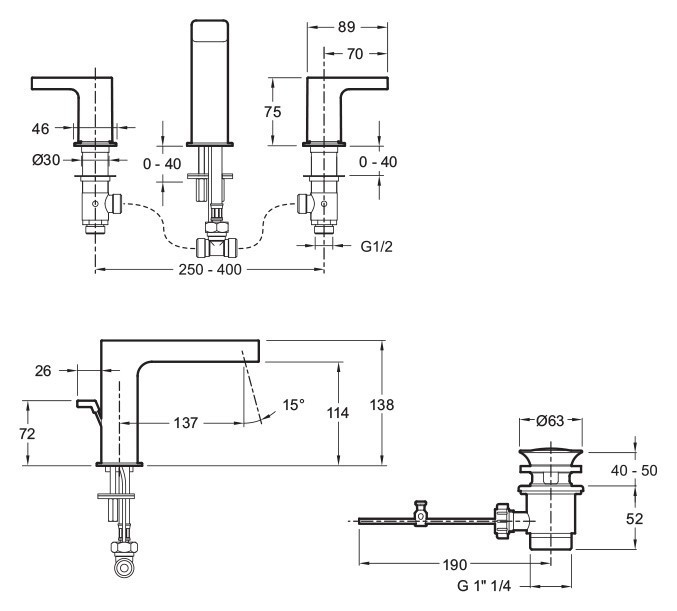 Смеситель для раковины Jacob Delafon Strayt E37331-CP