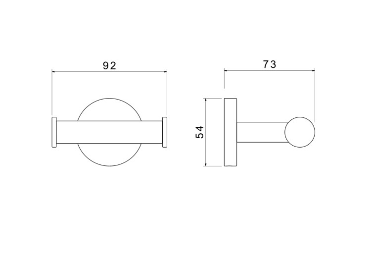 Крючок двойной Aquatek матовый черный AQ4202MB Оберон