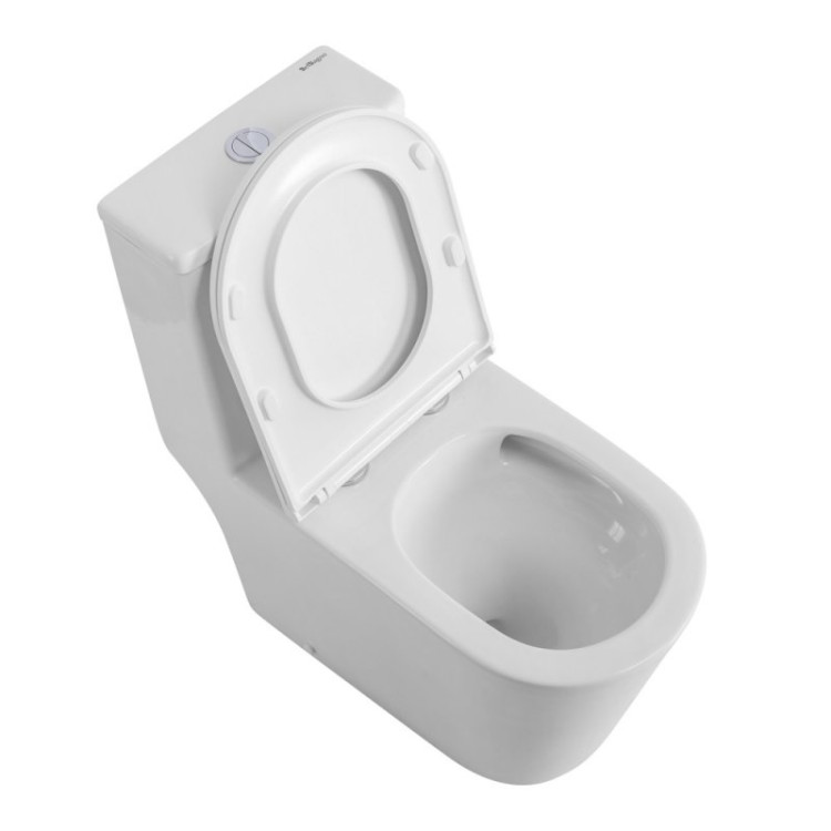 Унитаз-моноблок со смывом TORNADO, с сиденьем дюропласт soft close, P-trap Cezares BB673CP-MN-TOR/SC