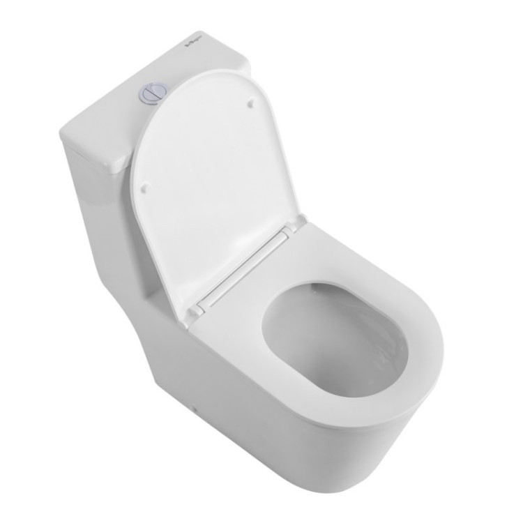 Унитаз-моноблок со смывом TORNADO, с сиденьем дюропласт soft close, P-trap Cezares BB673CP-MN-TOR/SC