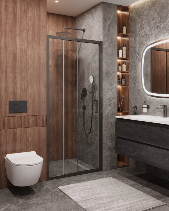 Душевая дверь в нишу MOLVENO-BF-3 Cezares MOLVENO-BF-3-90-C-BORO-IV