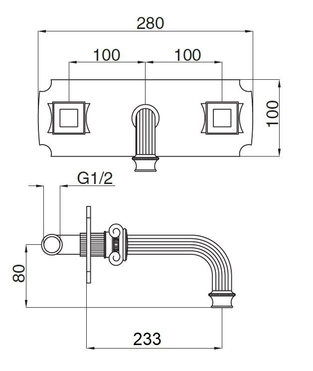 Встраиваемый смеситель для раковины OLIMP-BLS2 Cezares OLIMP-BLS2-02-Sw