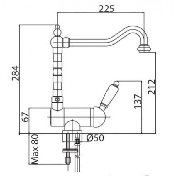 Смеситель для кухни Cezares VINTAGE-LLPM2-03/24-Sw